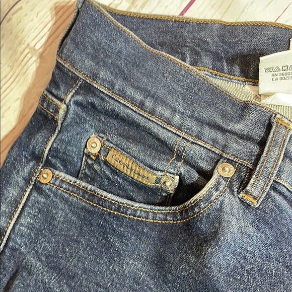 VTG Sz 3 Calvin Klein Dark Blue Boot Cut Mid Rise Denim Jeans Women’s Vintage - Picture 5 of 16